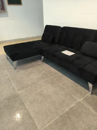 Sofá Cama Gris Terciopelo
