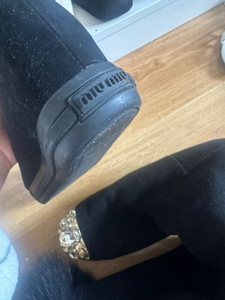 Stivali Miu Miu Neri in Pelle e Pelo