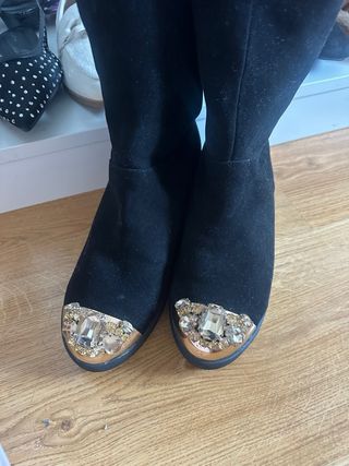 Stivali Miu Miu Neri in Pelle e Pelo