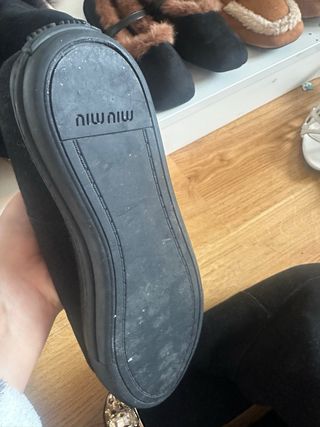 Stivali Miu Miu Neri in Pelle e Pelo