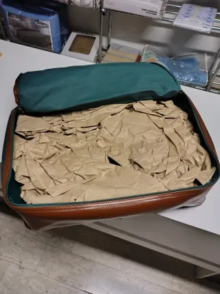 Borsa da viaggio in tela e pelle