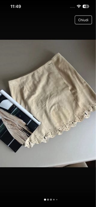 minigonna in suede vintage