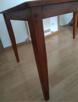 Mesa de comedor 6 plazas de madera y cristal