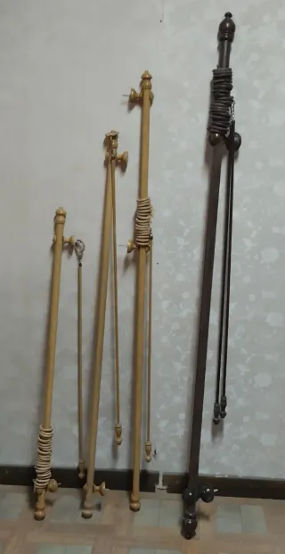 Barras de cortina de madera.