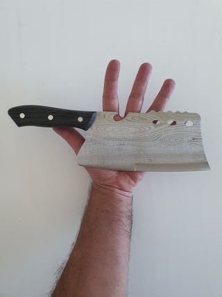 Hacha para cocina de 29 cm con dibujo damasco