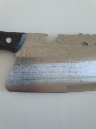 Hacha para cocina de 29 cm con dibujo damasco