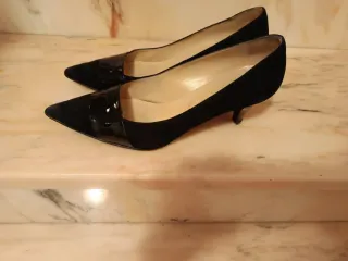 Zapatos Negros Tacón Punta Charol