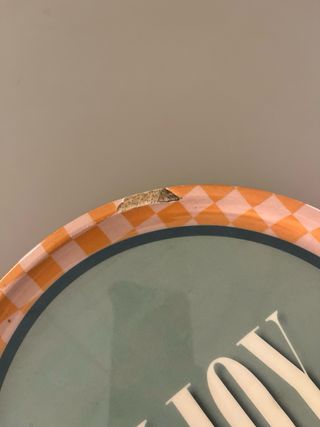 Plato decorativo ENJOY a cuadros