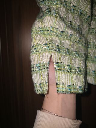 Blazer scozzese verde e bianco