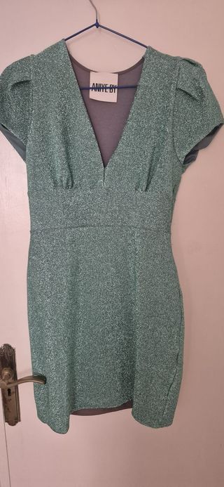 Vestido ANIYE BY verde plateado