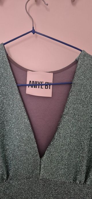 Vestido ANIYE BY verde plateado