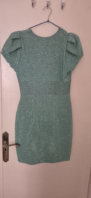 Vestido ANIYE BY verde plateado