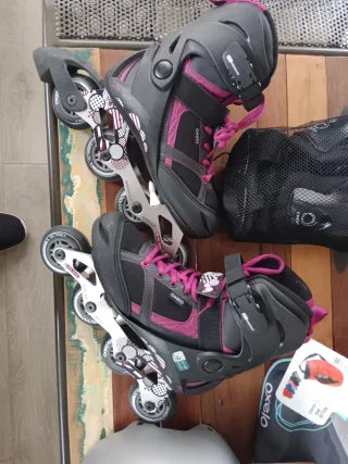 Patines Oxelo Talla 38 a 40 + Casco y Protecc