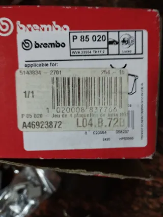 Pastillas Freno Traseras Audi A4 2003