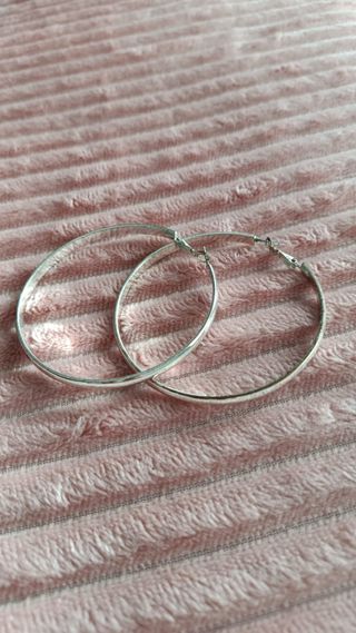 Pendientes Aro Plateados Grandes