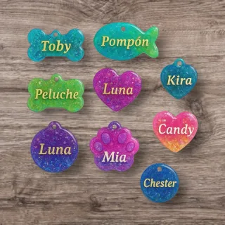 Placas perro gato de resina personalizadas