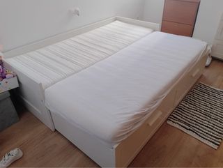 BRIMNES Diván con 2 cajones y 2 colchones