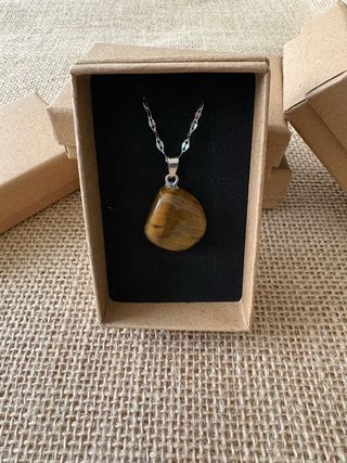 Collar mineral ✦Ojo de Tigre✦ Cadena inoxidable