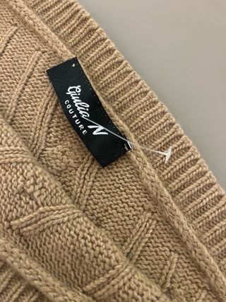 Jersey de punto trenzado beige