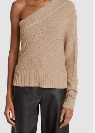 Jersey de punto trenzado beige