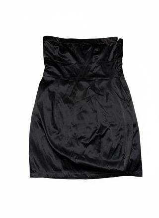 Vestido Negro Strapless Stradivarius L