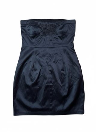 Vestido Negro Strapless Stradivarius L