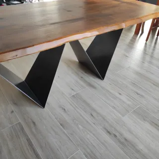 Mesa comedor 85cm x 198cm madera y metal