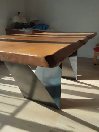 Mesa comedor 85cm x 198cm madera y metal