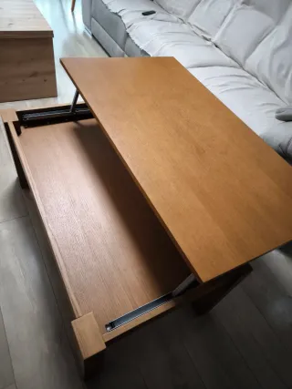 Mesa de centro elevable madera