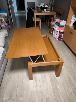 Mesa de centro elevable madera