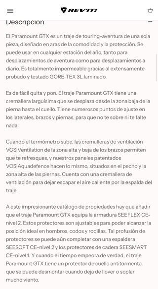 Mono de Cuero Paramount GTX Moto