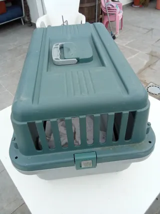 Transportín gato/perro gris y verde