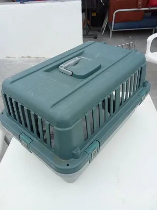 Transportín gato/perro gris y verde