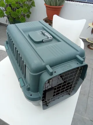 Transportín gato/perro gris y verde