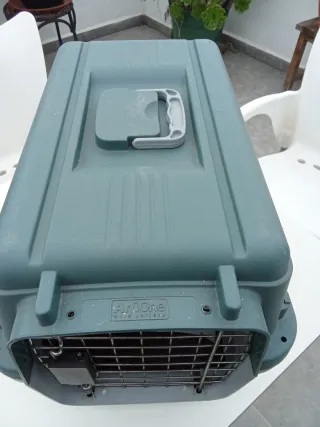 Transportín gato/perro gris y verde