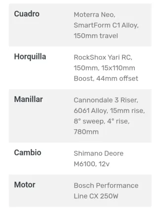 Bicicleta Eléctrica Cannondale Moterra Neo 3