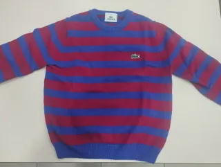 Jersey Lacoste Rayas Azul y Rojo. Niño 6 años