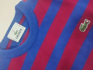 Jersey Lacoste Rayas Azul y Rojo. Niño 6 años