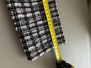 Vestido tweed cuadros beige y negro