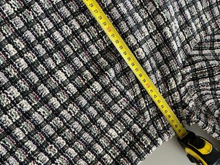 Vestido tweed cuadros beige y negro