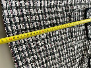 Vestido tweed cuadros beige y negro