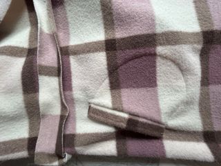 Abrigo cuadros T única beige/morado