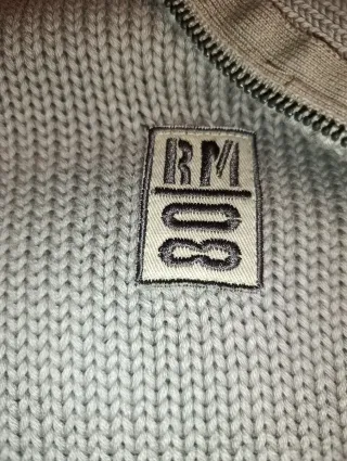 Maglione Ragman Uomo Zip Grigio Taglia 3XL