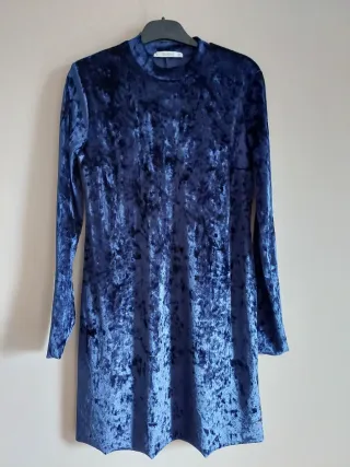 Vestido de terciopelo azul