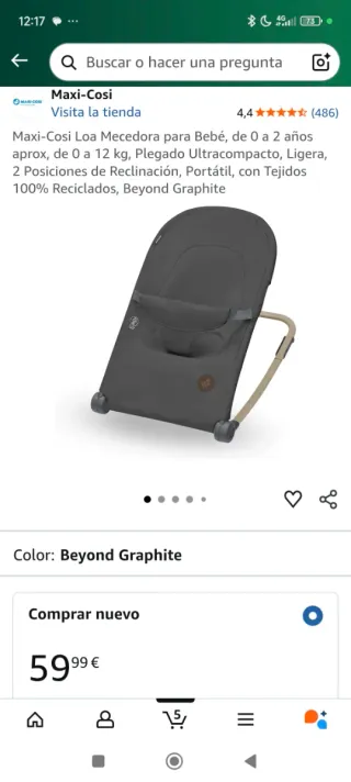 Silla amaca mecedora de Bebé LOA ROCKER MAXI-COSI