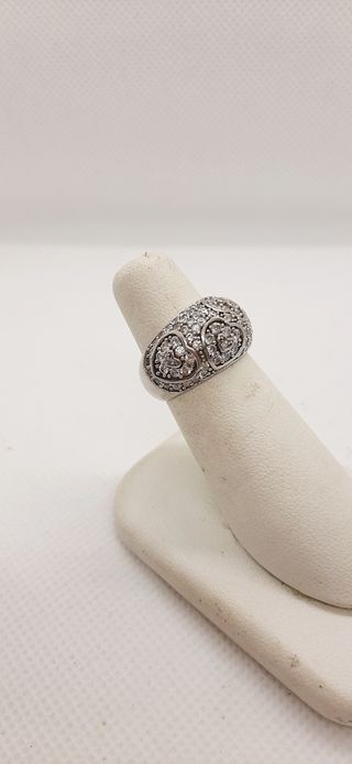 Anello donna con cuori e zirconi
