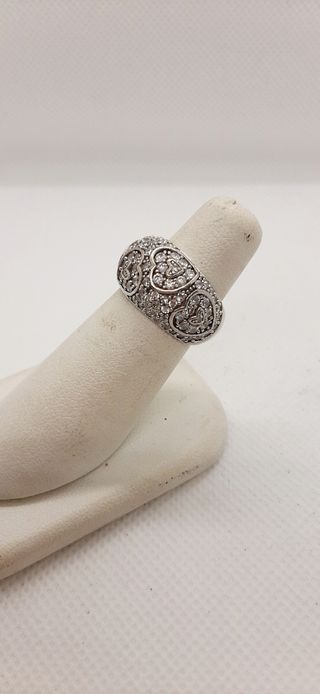 Anello donna con cuori e zirconi