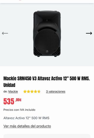 Altavoces Mackie 12 500W RMS Activos (Par)