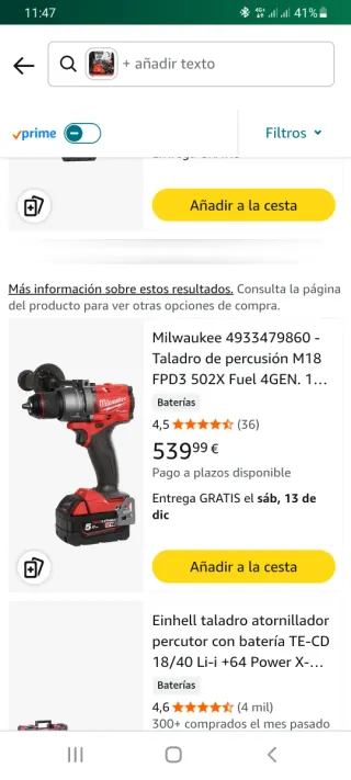 Taladro Milwaukee Fuel M18 FDD3/FPD3 Nuevo