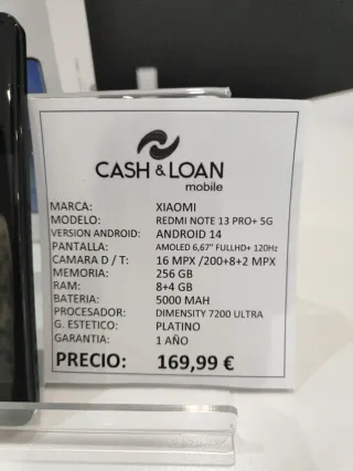 Xiaomi Redmi Note 13 Pro+ 5G 256GB Grigio